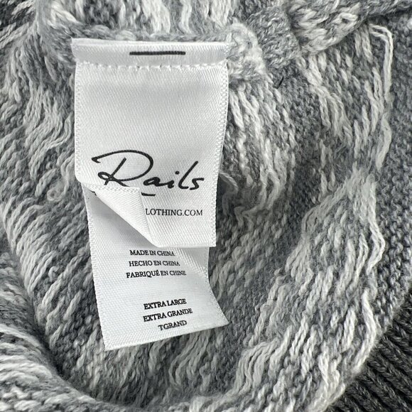 Rails Mens Size XL Gray Carlisle Sweater In Silver Icicle Fair Isle Nordic - Picture 8 of 10